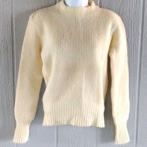 Vintage 100% Virgin Worsted Wool Sweater By Juno, Ivory / cream